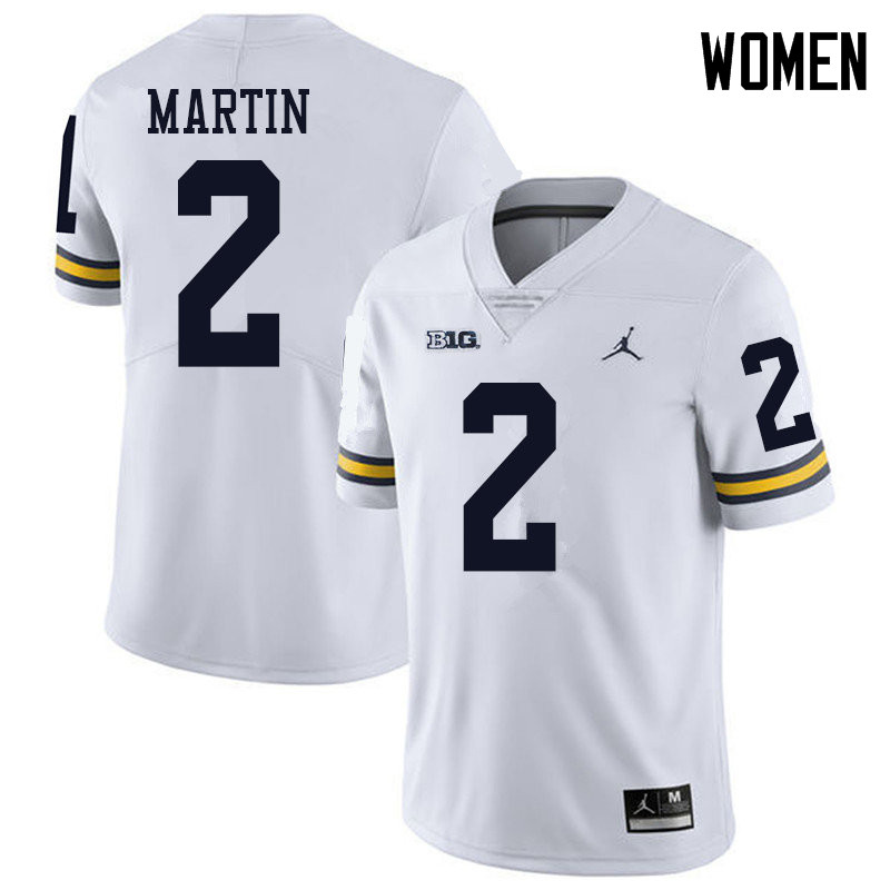Jordan Brand Women #2 Oliver Martin Michigan Wolverines College Football Jerseys Sale-White